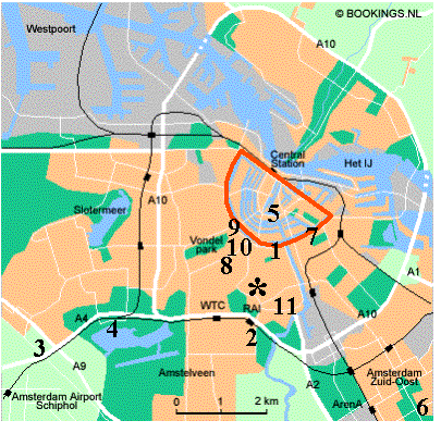 Location of hotels